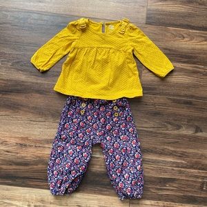 Boden pants with matching yellow shirt